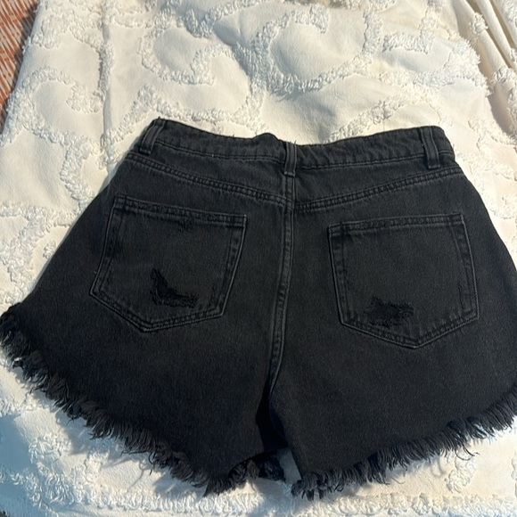 Wild Fable Black High Rise Distressed Jean Shorts. - Picture 2 of 2